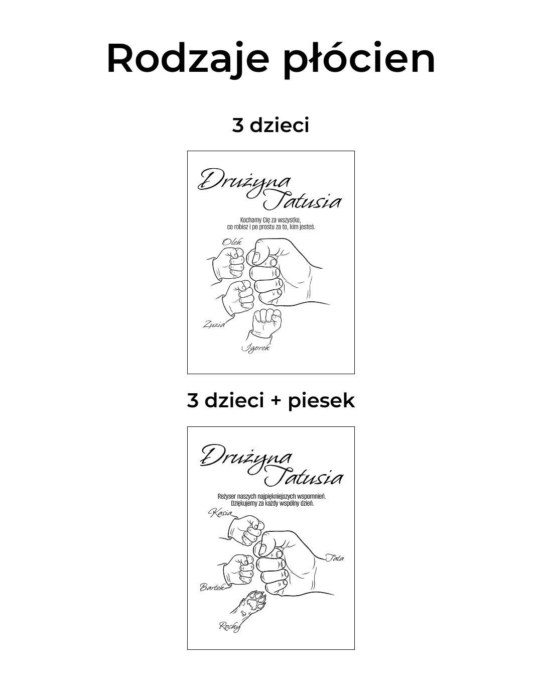Personalizowane Płótno "Drużyna Tatusia" (6 wersji)