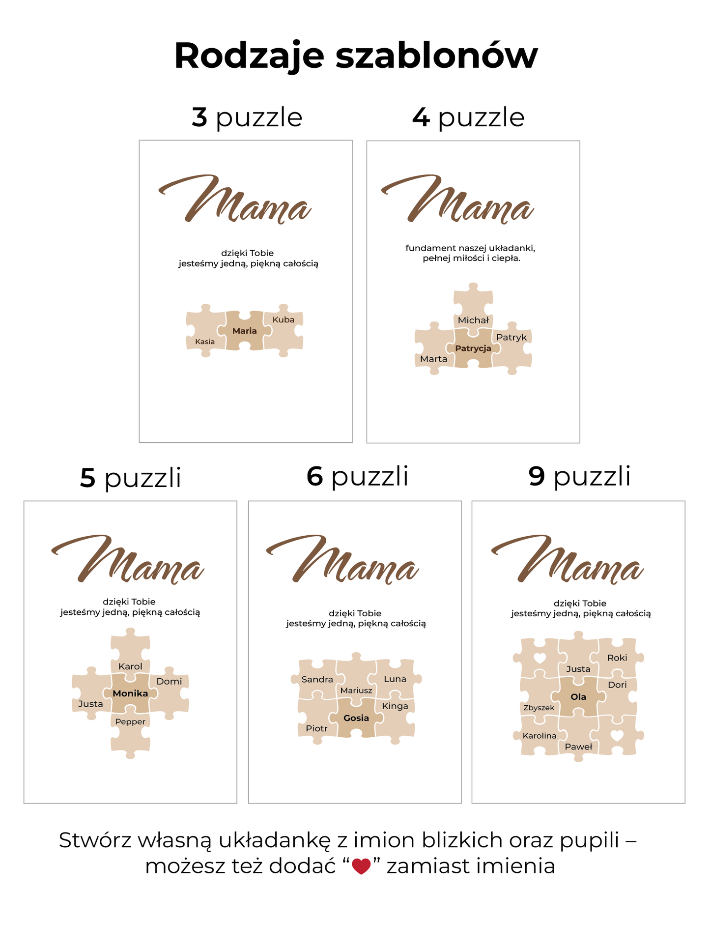 Personalizowana Tabliczka "Mama Puzzle"
