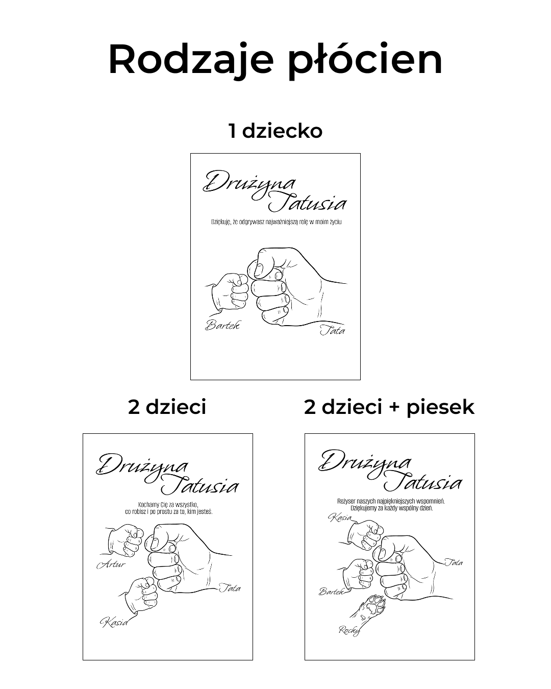 Personalizowane Płótno "Drużyna Tatusia" (6 wersji)