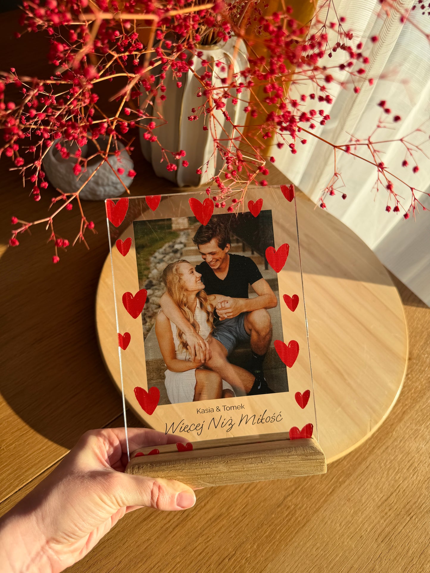 Personalizowana Tabliczka "Serduszka" (1 lub 2 zdjęcia)