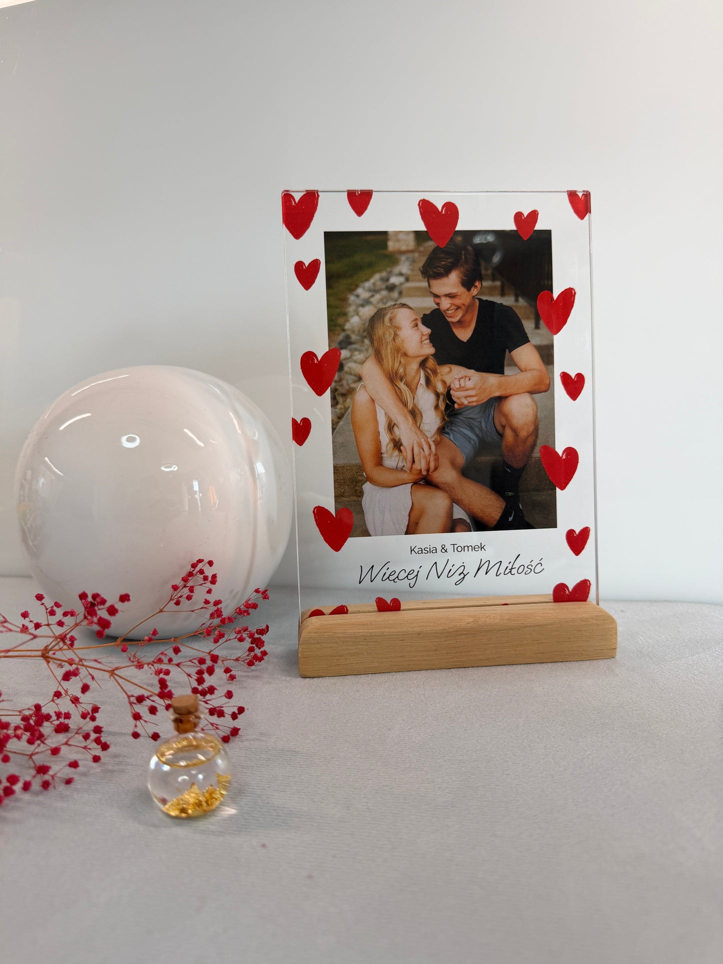 Personalizowana Tabliczka "Serduszka" (1 lub 2 zdjęcia)