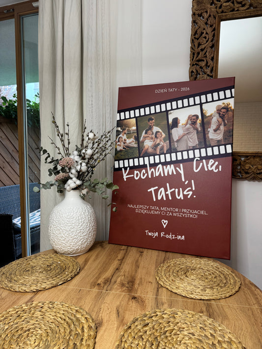 Personalizowane Płótno "Filmowe Wspomnienia z Tatą"
