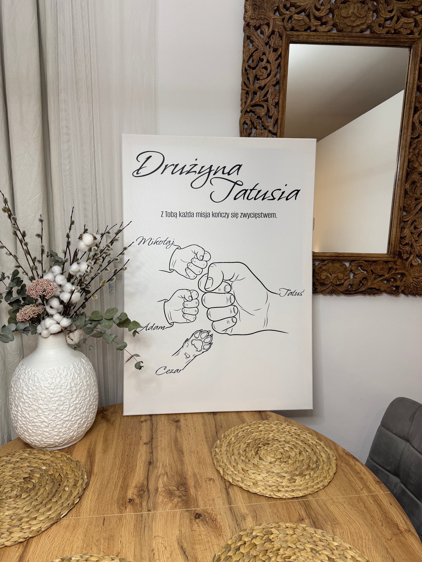Personalizowane Płótno "Drużyna Tatusia" (6 wersji)
