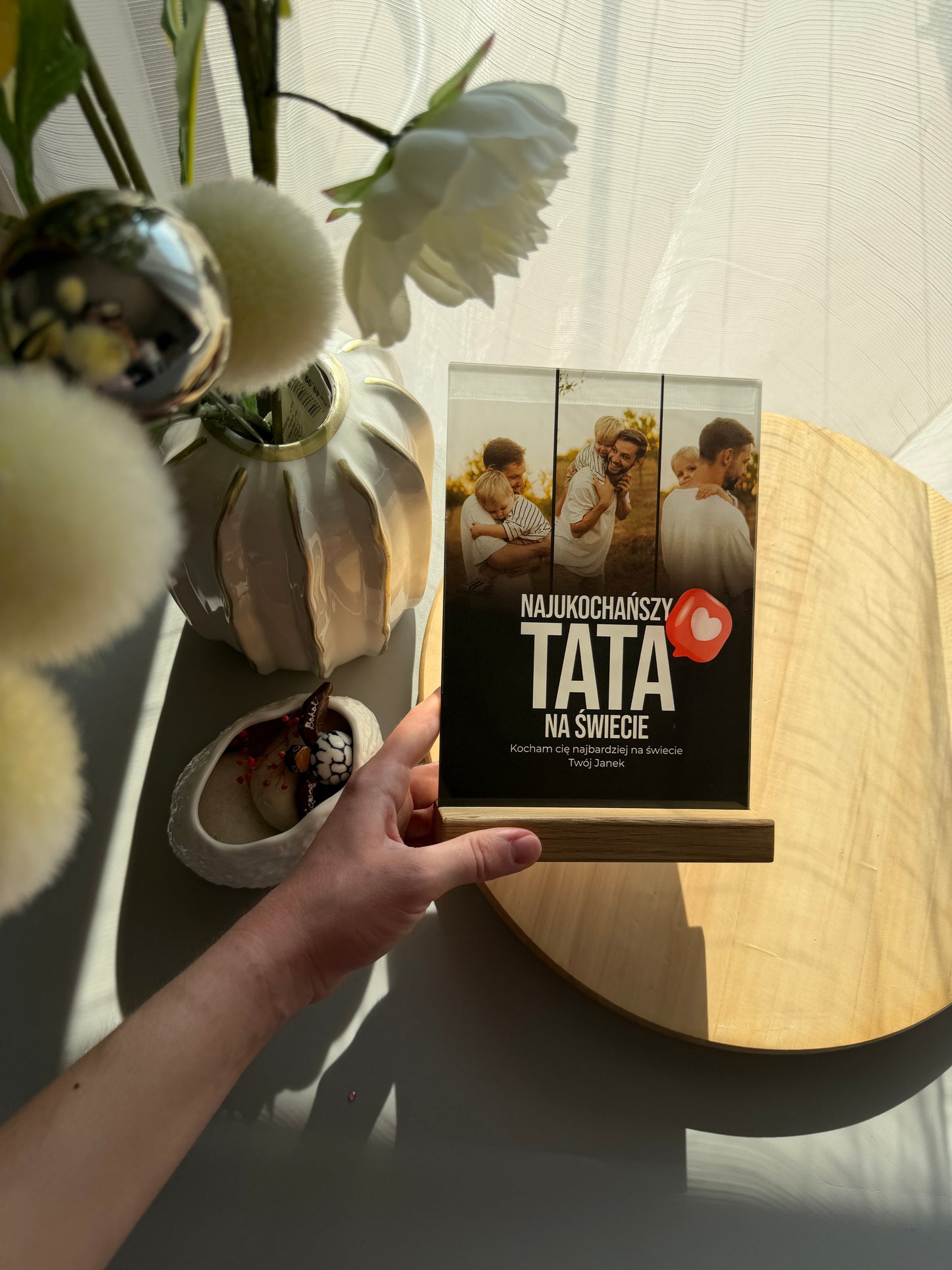 Personalizowana Tabliczka "Trzy Kadry z Tatą"