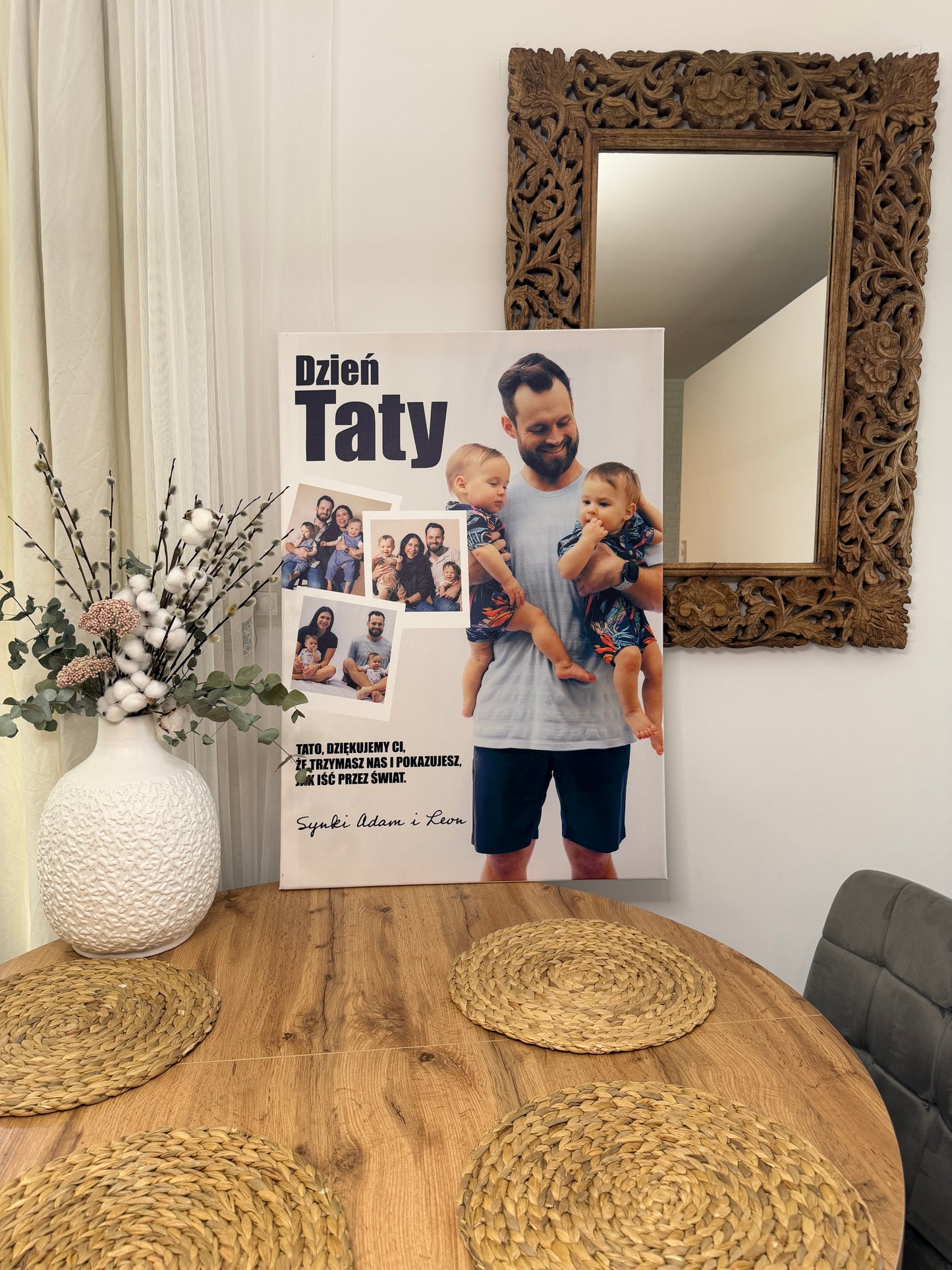 Personalizowane Płótno "Dzień Taty – Płótno z Polaroidami"