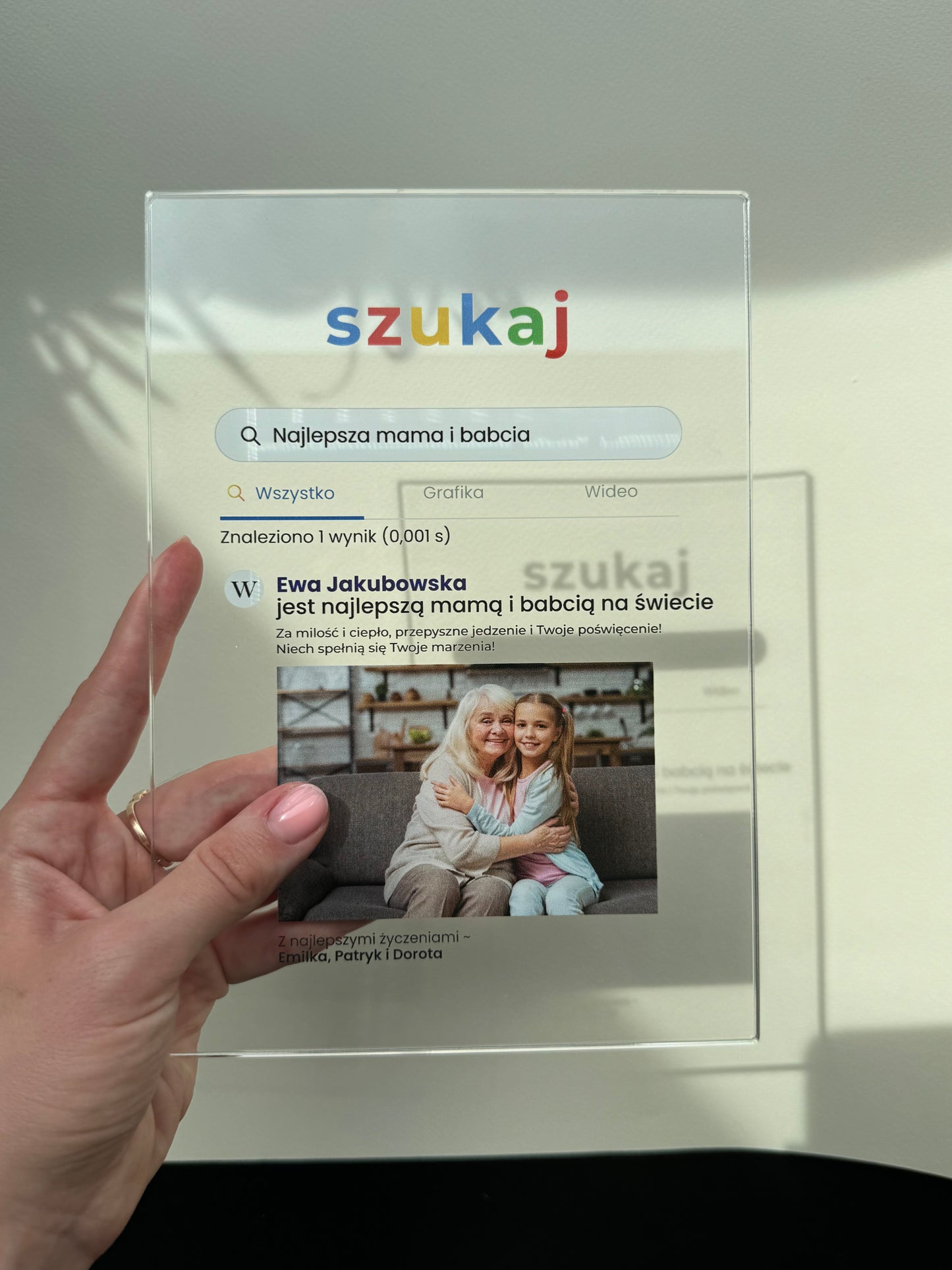 Personalizowana tabliczka "Szukaj" dla Mamy / Żony / Dziewczyny / Babci