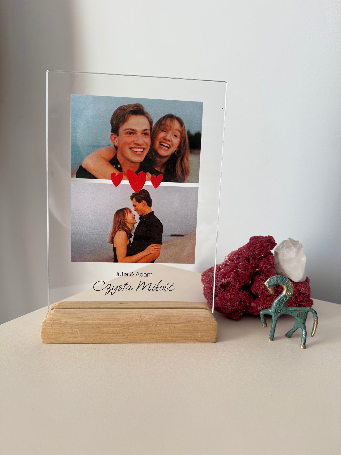 Personalizowana Tabliczka "Serduszka" (1 lub 2 zdjęcia)