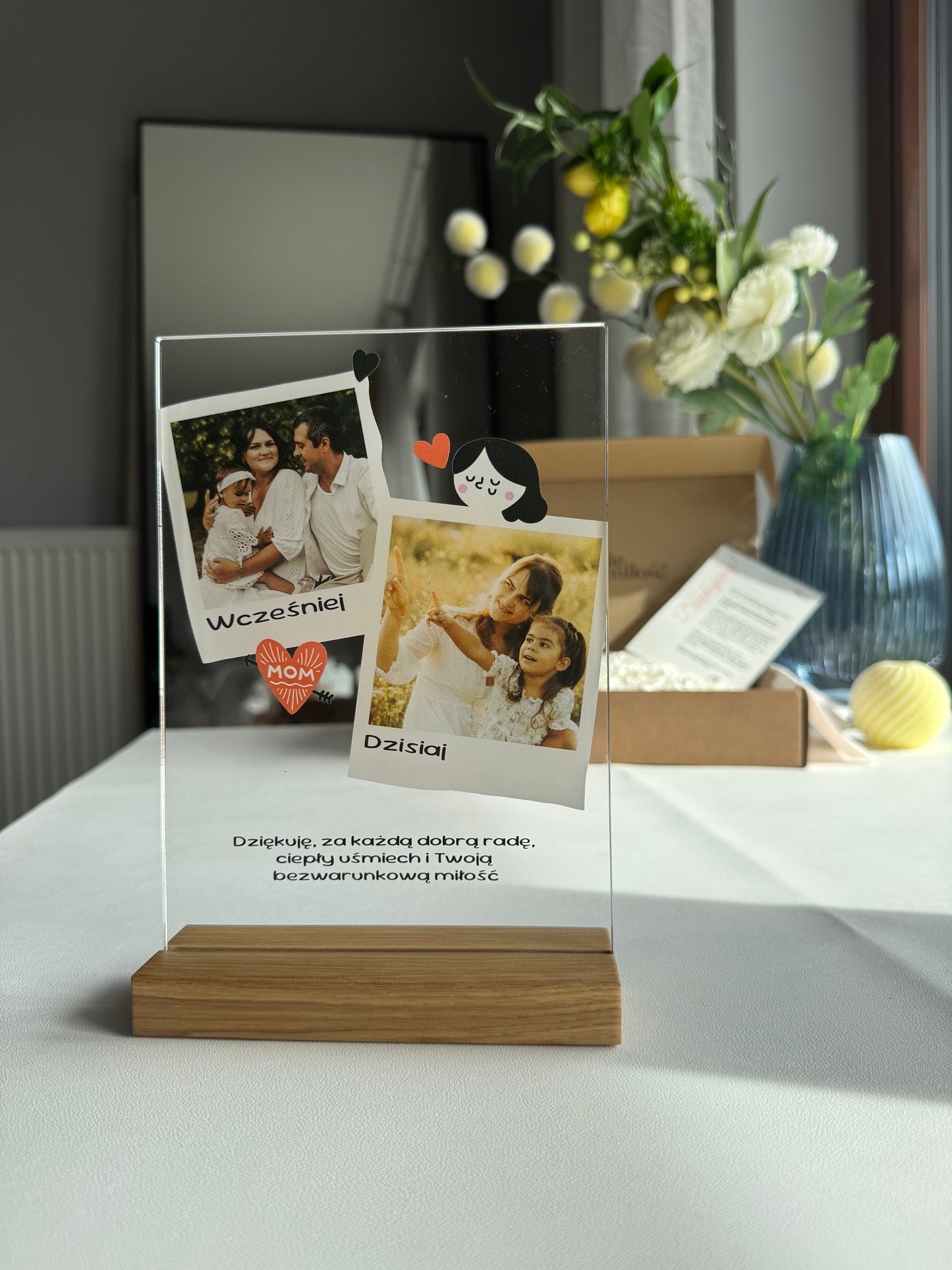 Personalizowana Tabliczka "Mama Polaroid" (2 zdjęcia)