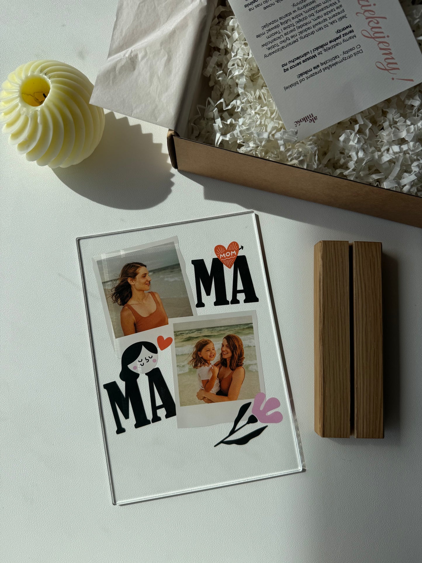 Personalizowana Tabliczka "Mama Polaroid" (2 zdjęcia)