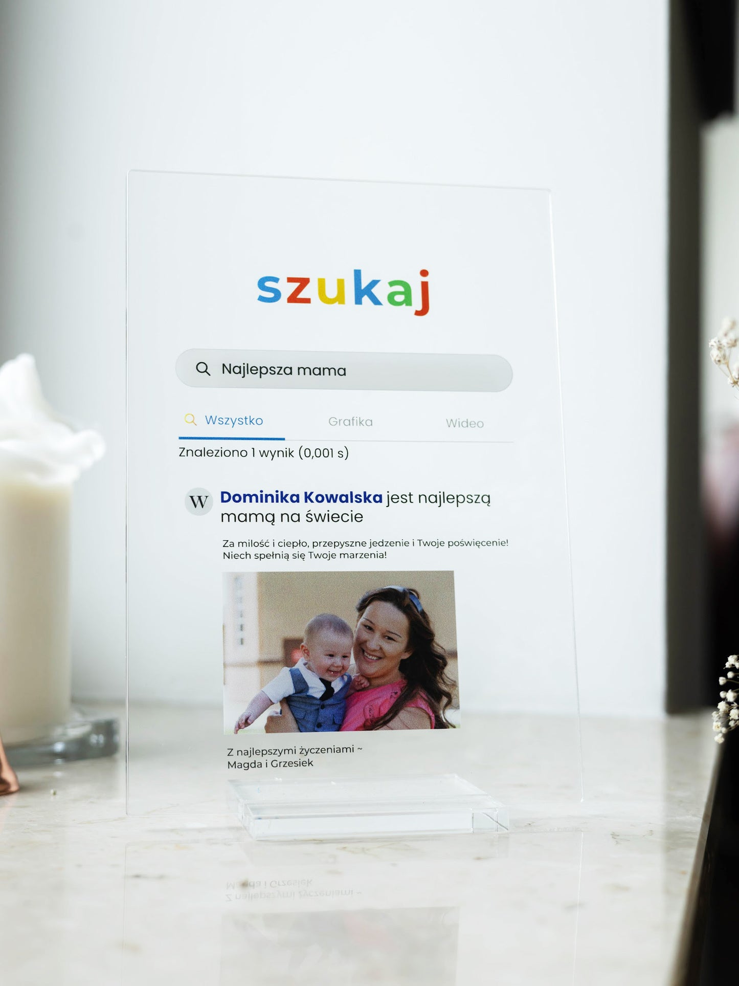 Personalizowana tabliczka "Szukaj" dla Mamy / Żony / Dziewczyny / Babci